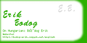 erik bodog business card